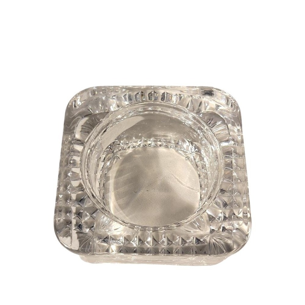 Vintage Crystal Trinket Dish, Glass Jewelry Keepsakes,‎ Ashtray, Made in France